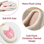 Cute House Slippers for Women Men Warm Cozy House Shoes Fuzzy Home Slippers with Memory Foam Indoor and Outdoor