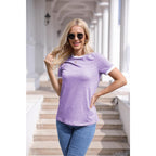 Womens T Shirt Short Sleeve Crew Neck Basic Color Block Tee Tops