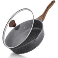 SENSARTE Nonstick Skillet, Deep Frying Pan 10/11/12-inch, Saute Pan with Lid, Stay-cool Handle, Healthy Stone Cookware Cooking Pan, Induction Compatible (10-Inch/3.5QT)