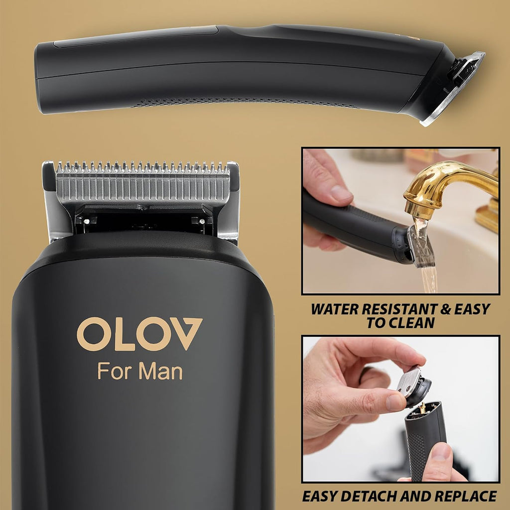 Olov For Man Beard Trimmer, 21 Piece All-In-One Mens Grooming Kit And Hair Clipper, Nose, Ear,Body And Face, Electric Razor With Usb Recharge Dock
