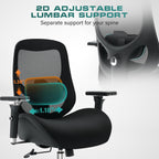 750Lbs Big And Tall Office Chair With Wide Thick Seat Cushion For Heavy People Ergonomic Computer Mesh Desk Chairs With 4D Armrests, Adjustable Lumbar Support For Adults 8 Hours Daliy Work
