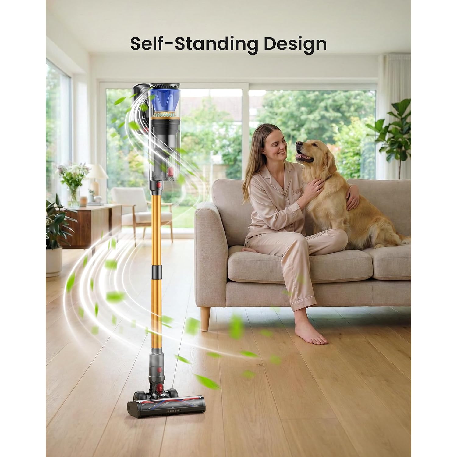 Cordless Vacuum Cleaner, 65Kpa 650W 70Mins Stick Vacuum Cordless With Three Suction Modes, Self-Standing&Led Touch Screen, Anti-Tangle Brush, Vacuum Cleaners For Home/Pet Hair/Hardwood Floors/Carpet