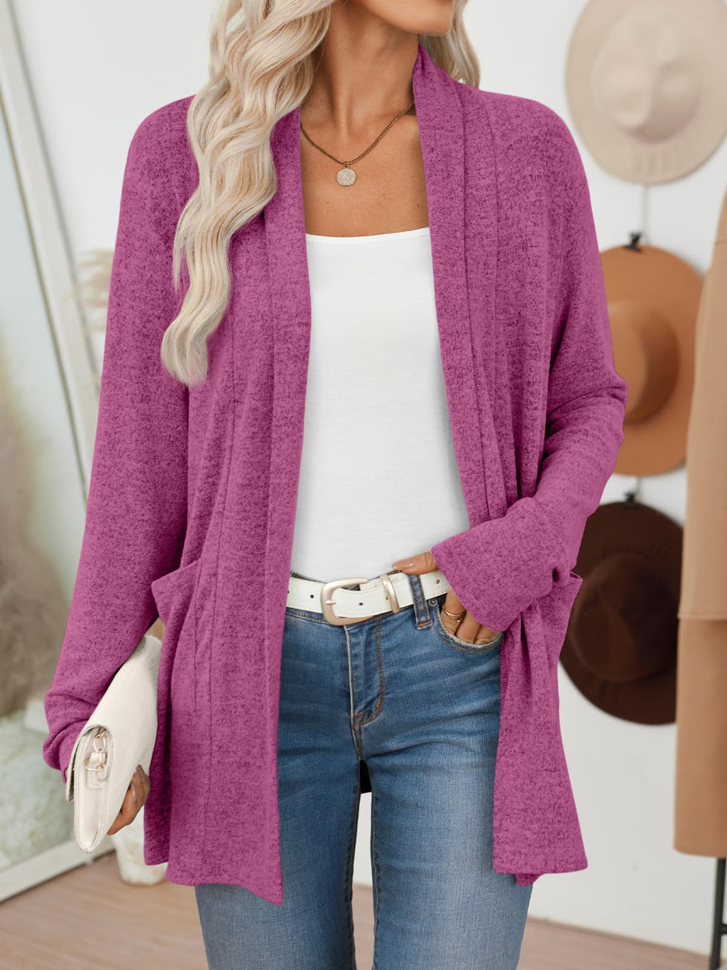 LILLUSORY Cardigan for Women Lightweight Cardigans Fall Fashion Outfits | Open Front Long Cardigan with Pockets, Business Casual Travel Outfits