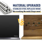 Magnetic Knife Block Without Knives—Black Stainless Steel Double-Sided Magnetic Knife Holder Stand With Strong Magnets, Knife Storage Organizer For Kitchen Counter Top
