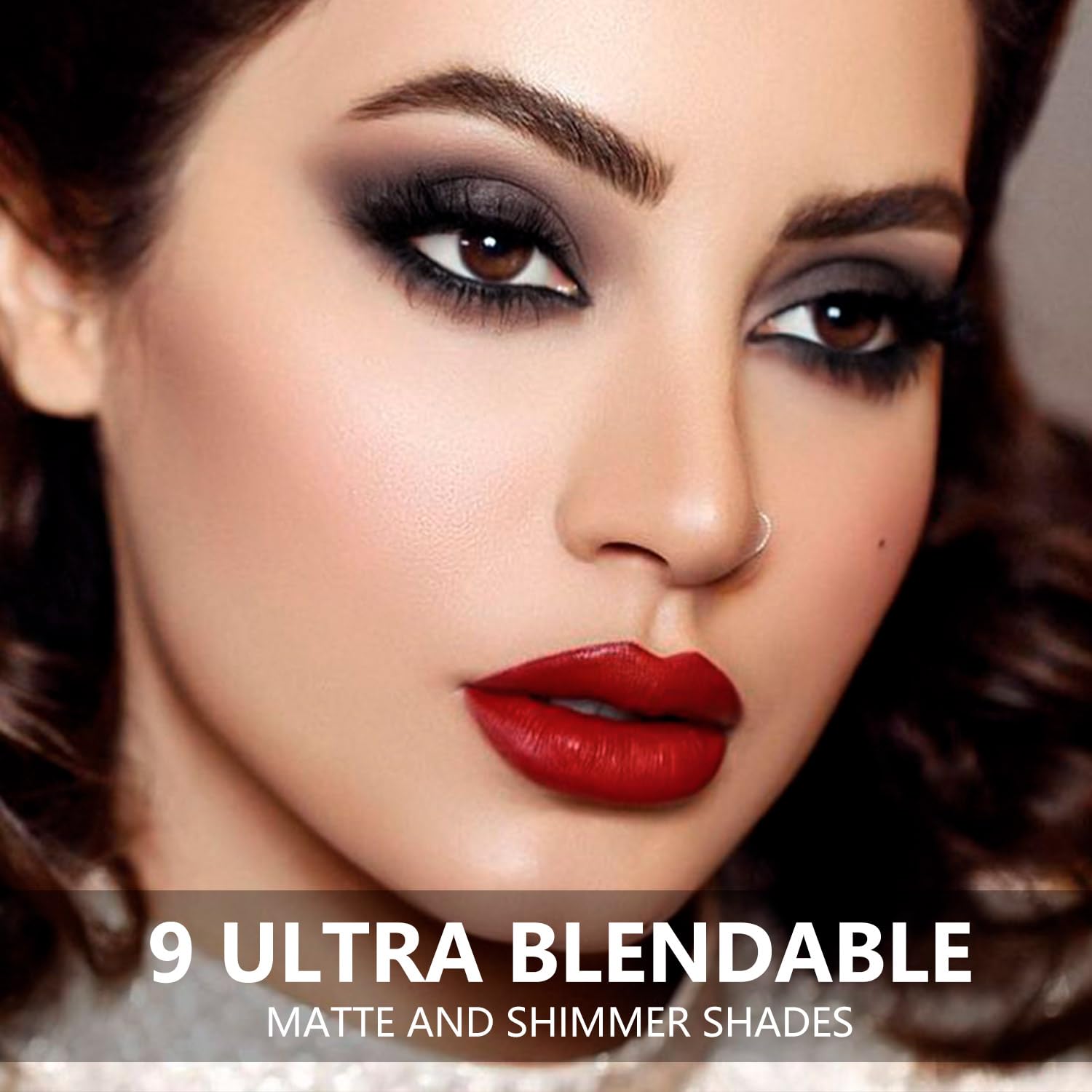 MAKI YIKA Black Grey Smokey Eyeshadow Palette Matte Black White Gray Silver Smoky Eye Shadow 9 Colors Eyeshadows Eye Makeup For Goth Look -9Black