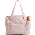 Bagsmart Crush Tote Bag For Women, 20L Puffer Work Tote With Zipper, Travel Essentials Quilted Nurse Hospital Bag