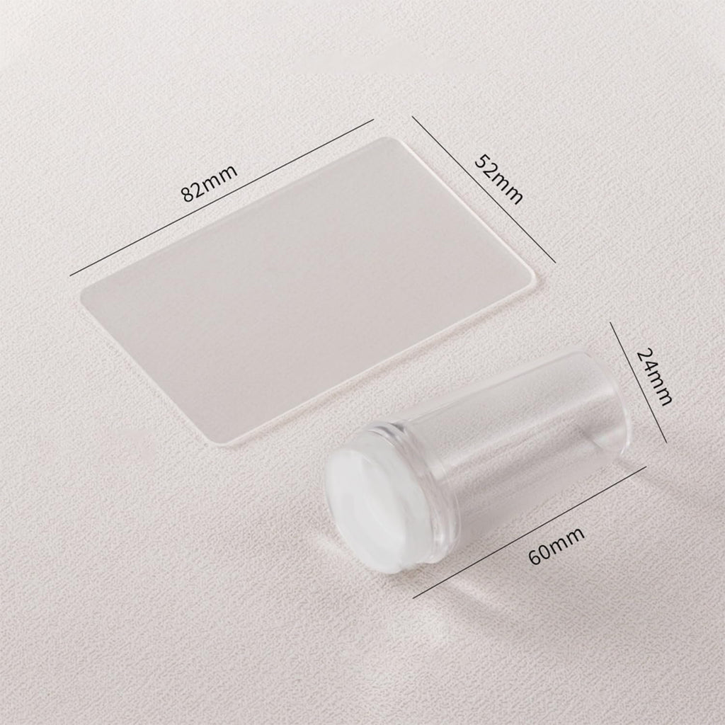 French Tip Nail Stamper Kit,Silicone Jelly Nail Art Stamper with Scraper, Reusable Tear-Resistant Nail Stamping Tool for Perfect French Manicure, DIY Home Salon Nail Art Tool