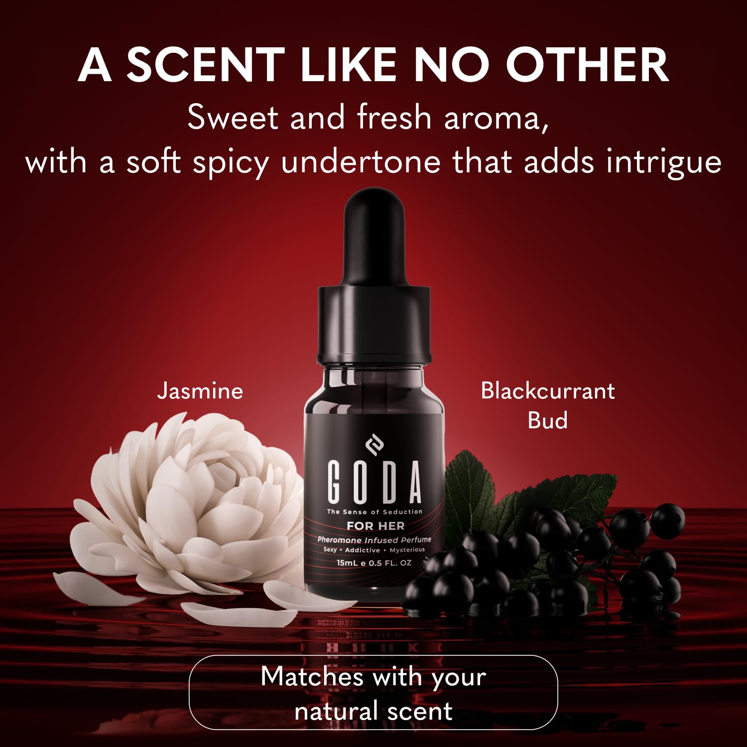 GODA Pheromones Perfume for Women + Silk Body Oil Bundle – Long-Lasting Floral Fragrance with Jasmine & Rose + Firming Anti-Aging Hydrating Body Oil 100ml – Vegan, Cruelty-Free, Luxury Gift Set, 15ml