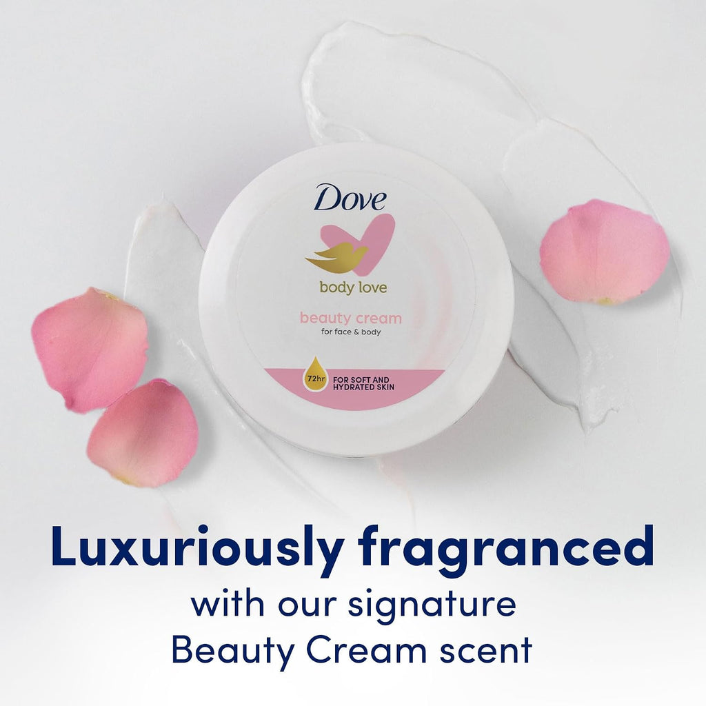 Dove Nourishing Body Care, Face, Hand, And Body Beauty Cream For Normal To Dry Skin Lotion For Women With 24-Hour Moisturization, 6-Pack, 5.07 Oz Each Jar