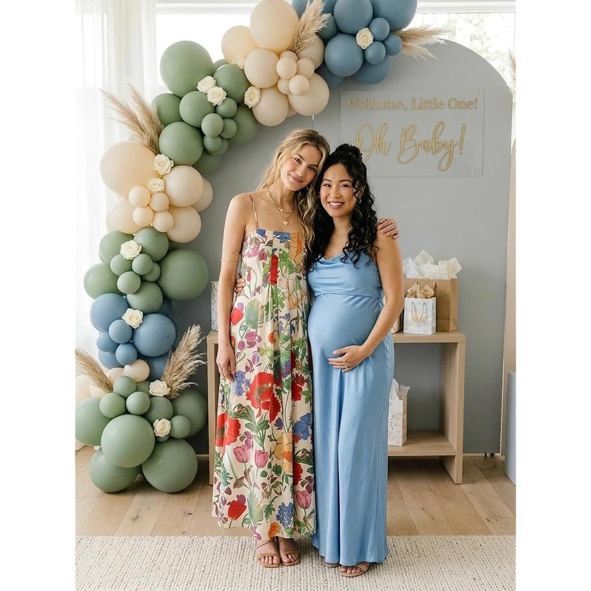 Abyovrt Women Boho Floral Maxi Dress Backless Spaghetti Strap A-Line Flowy Summer Vacation Long Dress