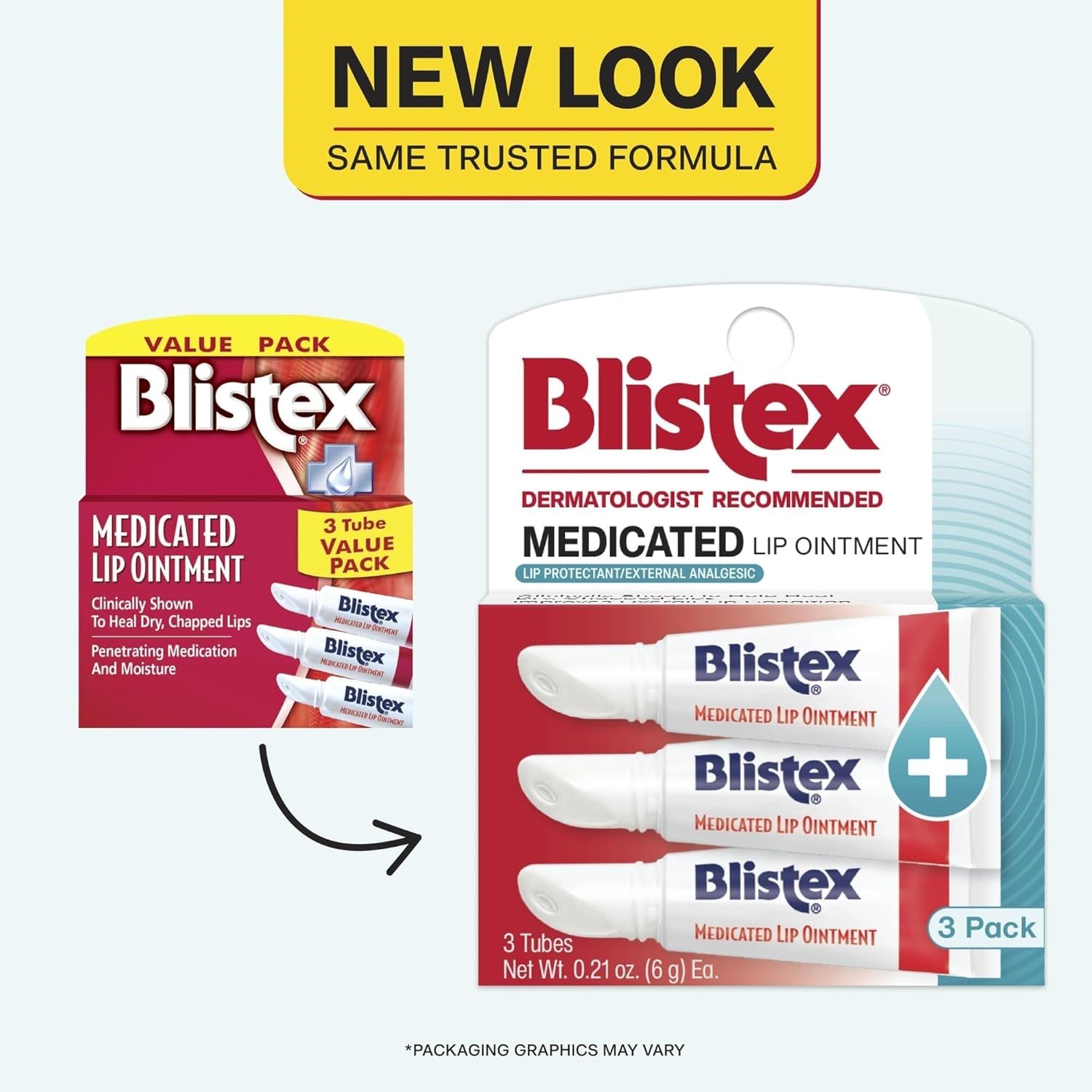 Blistex Medicated Lip Ointment, 0.21 Ounce Tube, Relieves Cold Sores & Helps Heal Dry Chapped Lips, Pain Relief from Lip Sores & Blisters, Healing Ointment, 3 Count(1 Pack)
