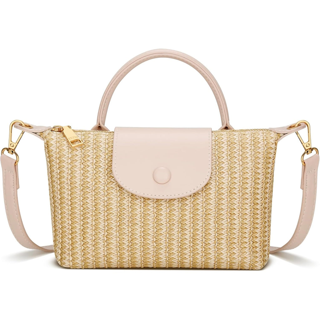 Kkxiu Mini Top Handle Purse For Women Small Summer Straw Beach Crossbody Bags For Lady Handbags