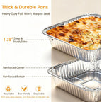 20 Pack 8X8 Aluminum Pans, Disposable Foil Baking Pans | Heavy-Duty Aluminum Foil Pans For Baking, Cooking, Heating, Storing & Meal Prepping - Oven, Freezer & Grill Safe