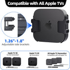 Mount For Apple Tv, Wall Mount Behind Tvs Bracket, Black Apple Tv Holder Compatible With All Apple Television Generations (Including All 4K Models), Easy Screw Mount Or Stick On Back Of Tvs