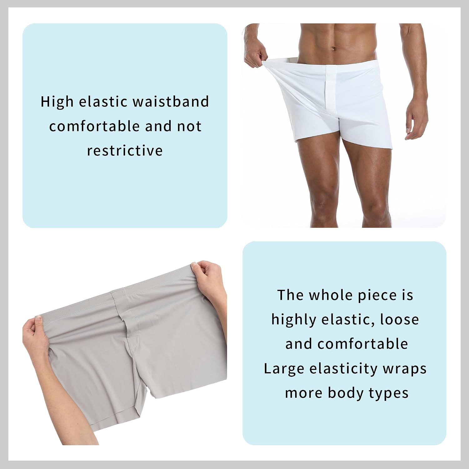 Vissay Stretch Satin Boxers For Men Silk Feeling Boxer Shorts Breathable Loose Men'S Underwear For Sleep 4 Pack