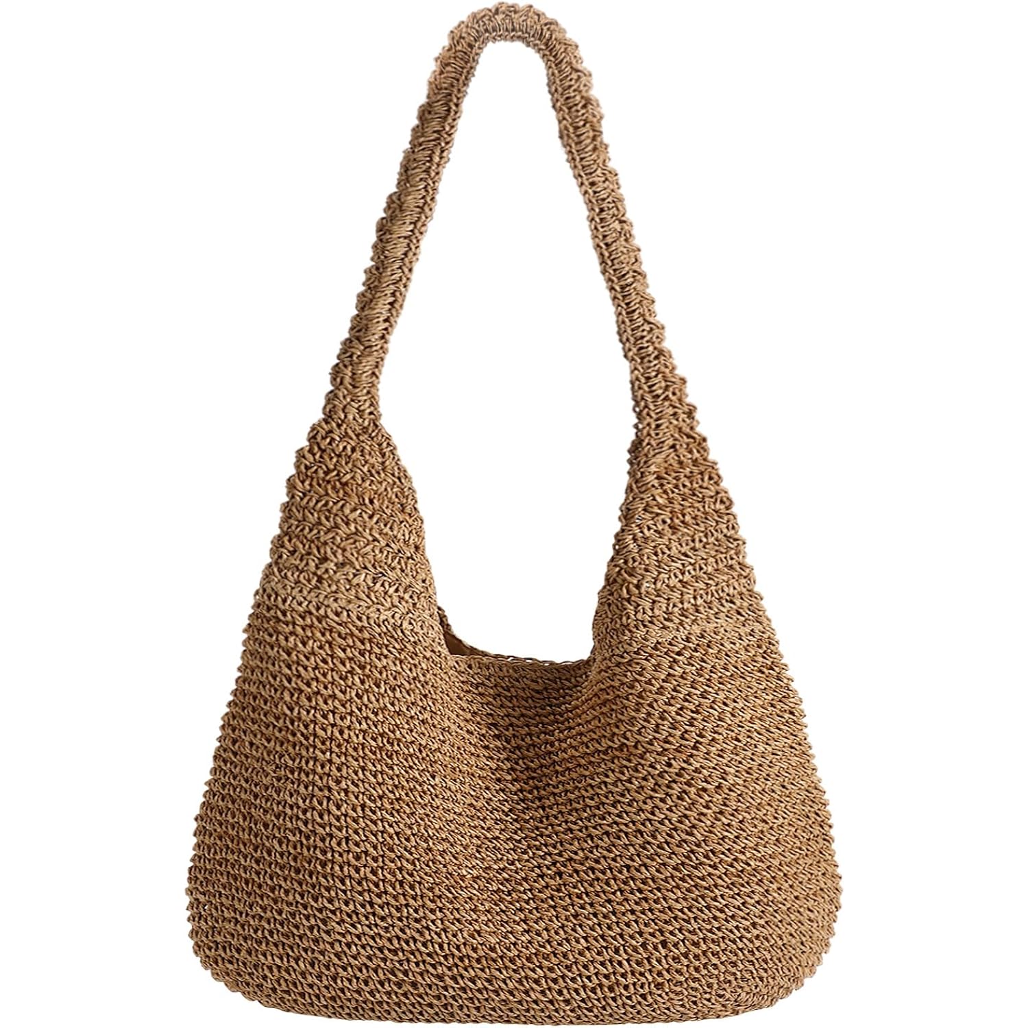 Beach Bags For Women Boho Straw Purse Summer Woven Shoulder Bag Handbag Crochet Mesh Tote Bag Vacation Purse