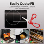 Buself Toaster Oven Liner – Compatible With Breville, Cuisinart, Black & Decker, Dash, And More – Nonstick Heat Resistant Reusable Air Fryer Liners, Pfoa & Bpa Free, 9X11", 2 Pack, Black