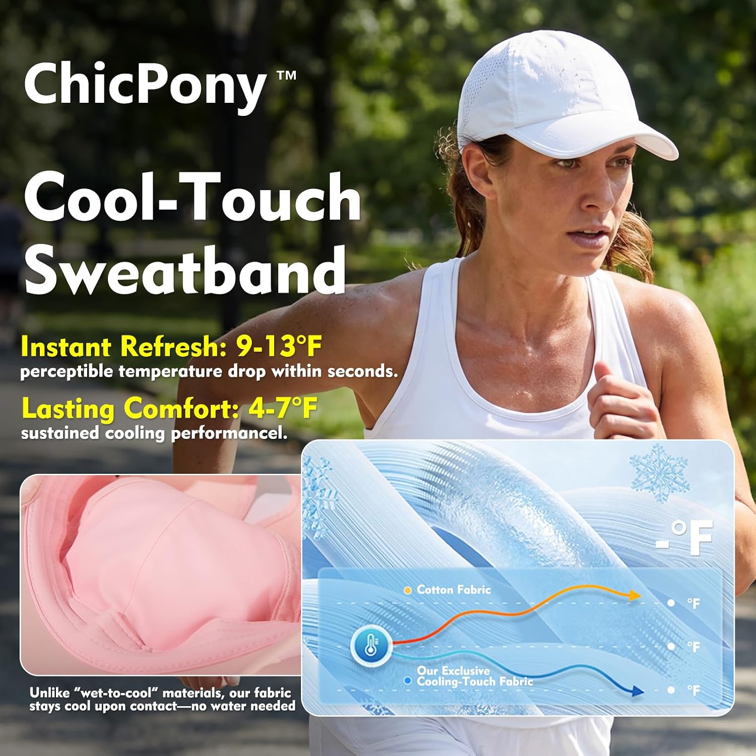 Top-Ex Chicpony™ Cooling Uv 50 High Ponytail Baseball Cap For Women - Breathable For Running Golf Sports