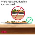 Goodcook Airperfect Insulated Nonstick Carbon Steel Pizza Pan With Cutting Guides, Perforated Nonstick Pizza Pan, 15.75-Inch, Gray