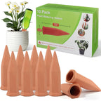 10 Pack Terracotta Watering Spikes, Plant Watering Devices Wine Bottle Automatic Plant Self Watering Spikes For Vacations, Self-Watering Stakes For Indoor Outdoor Plants