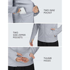 Roadbox Men'S Upf 50+ Uv Sun Protection Hoodie Jacket, Lightweight Full Zip Fishing Shirts For Hiking Running Workout