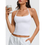 Avidlove Halter Tops For Women Backless Double Lined Tank Top Going Out Y2K Trendy Camisole Crop Tops