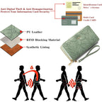 RNIEGA Wallet for Women Clutch Double Zip Around Credit Card Holder Leather Women's Wallet Large Capacity