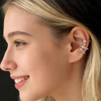 3Pcs Ear Cuffs Non Piercings Gifts for Girls Women, Teen Gifts Trendy Stuff Gold Silver Clip On Cuff Earrings Set Jewelry