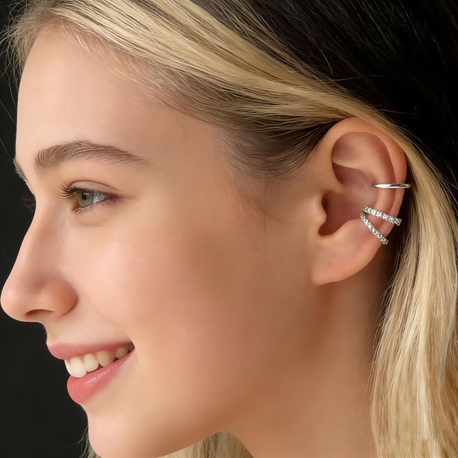 3Pcs Ear Cuffs Non Piercings Gifts for Girls Women, Teen Gifts Trendy Stuff Gold Silver Clip On Cuff Earrings Set Jewelry
