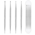 Jeffdad Nail Dotting Tool, 4 Pcs Professional Double-ended Nail Art Tools with Box, Dot Pen Metal Dot pen Nail Polish Paint Pen Dot Diamond Pattern Stainless Steel Dotting Tools Nail art(silver)