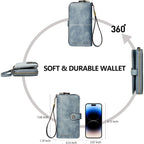 TFKGS Wallet for Women RFID Blocking Leather Large Capacity Card Holder Ladies Phone Clutch Travel Long Purse Wristlet | RFID Blocking, Leather, Large Capacity, Ladies, Travel
