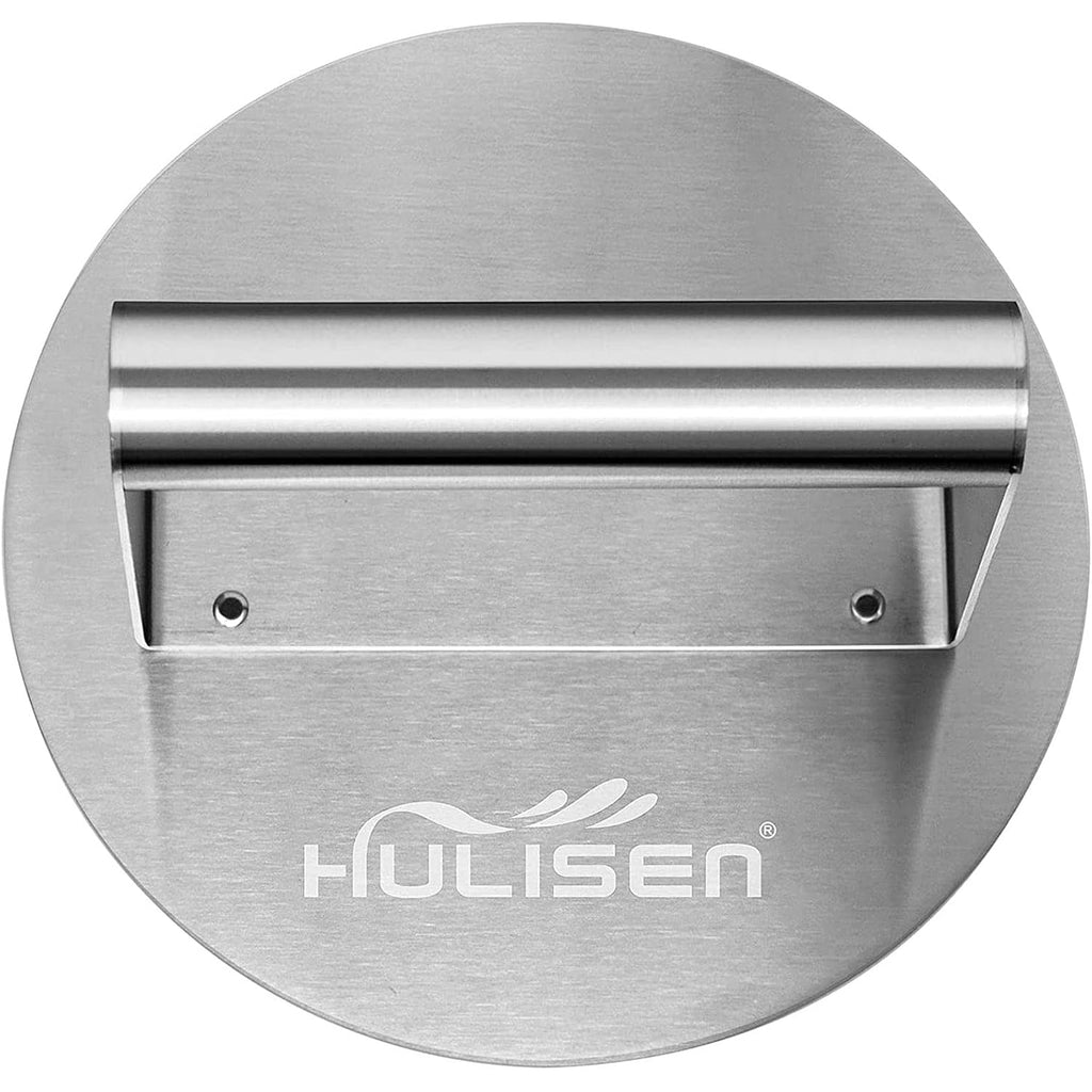 Hulisen Stainless Steel Burger Press, 6.2 Inch Round Burger Smasher, Professional Griddle Accessories Kit, Grill Press Perfect For Flat Top Griddle Grill Cooking