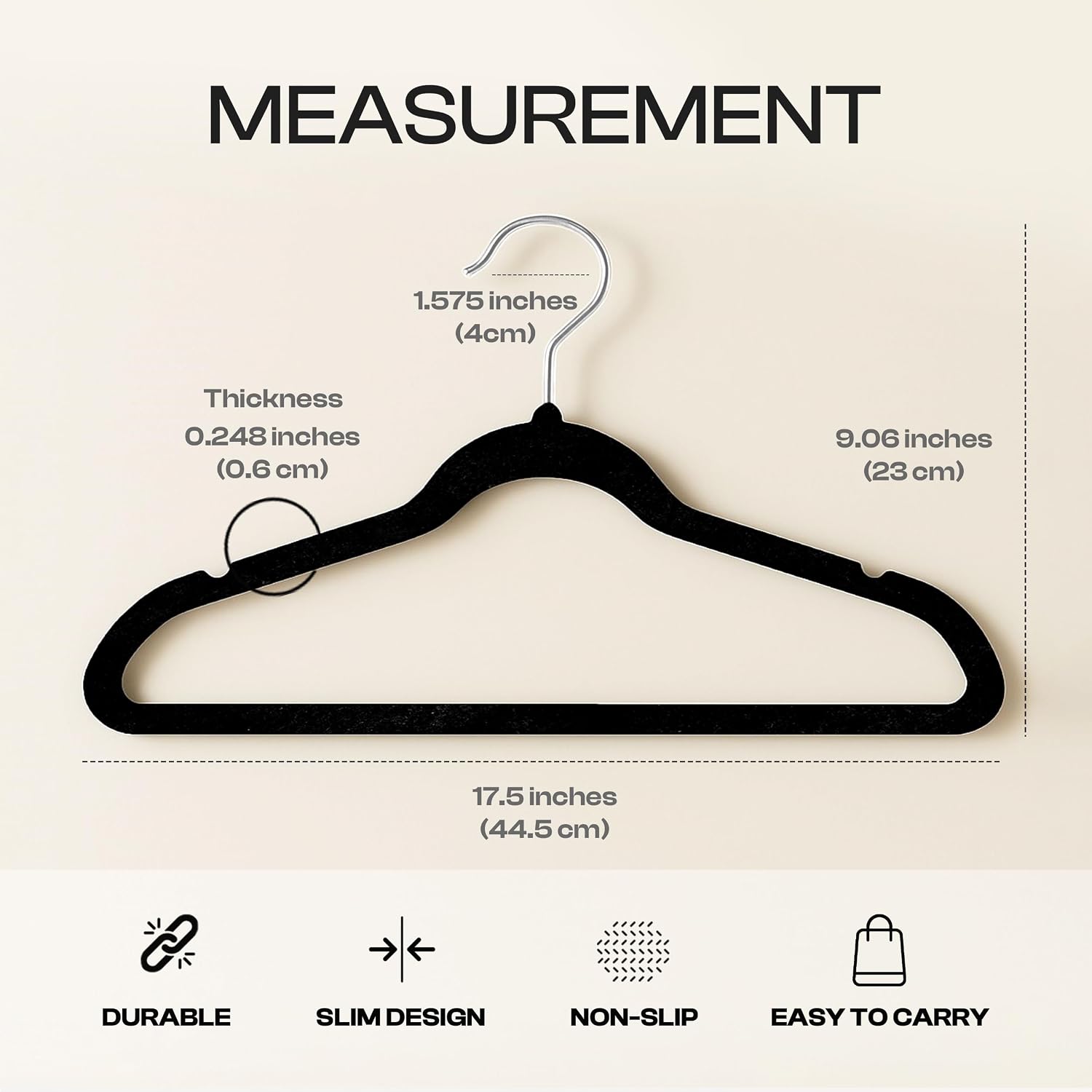 Utopia Home Velvet Hangers 50 Pack – Luxury Non-Slip Slim Hangers Black | Luxury Non-Slip Slim Pant & Coat Hangers, Strong Space-Saving Clothes Hangers With Pants Bar And 360° Swivel Hook