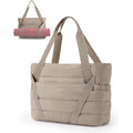 Bagsmart Tote Bag For Women With Zipper And Yoga Mat Straps Quilted Gym Tote For Travel, Work, Sport