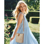 RNIEGA Small Straw Crossbody Bag for Women Woven Summer Shoulder Phone Purse Beach Handbag for Vacation