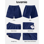 Shorts for Women Trendy Casual Summer High Waisted Chino Shorts Ribbed Elastic Waist Comfy Shorts with Pockets