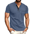 Sailwind Mens Henley Shirts Short Sleeve Summer Casual Classic Cotton T Shirts Pocket Button Shirt
