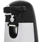 Amazon Basics 3-In-1 Electric Can Opener, Bottle Opener And Knife Sharpener With Stainless Steel Blade, Magnetic Lid Holder, Safe, Easy To Use, Powerful, Sleek Design, 50W, Black