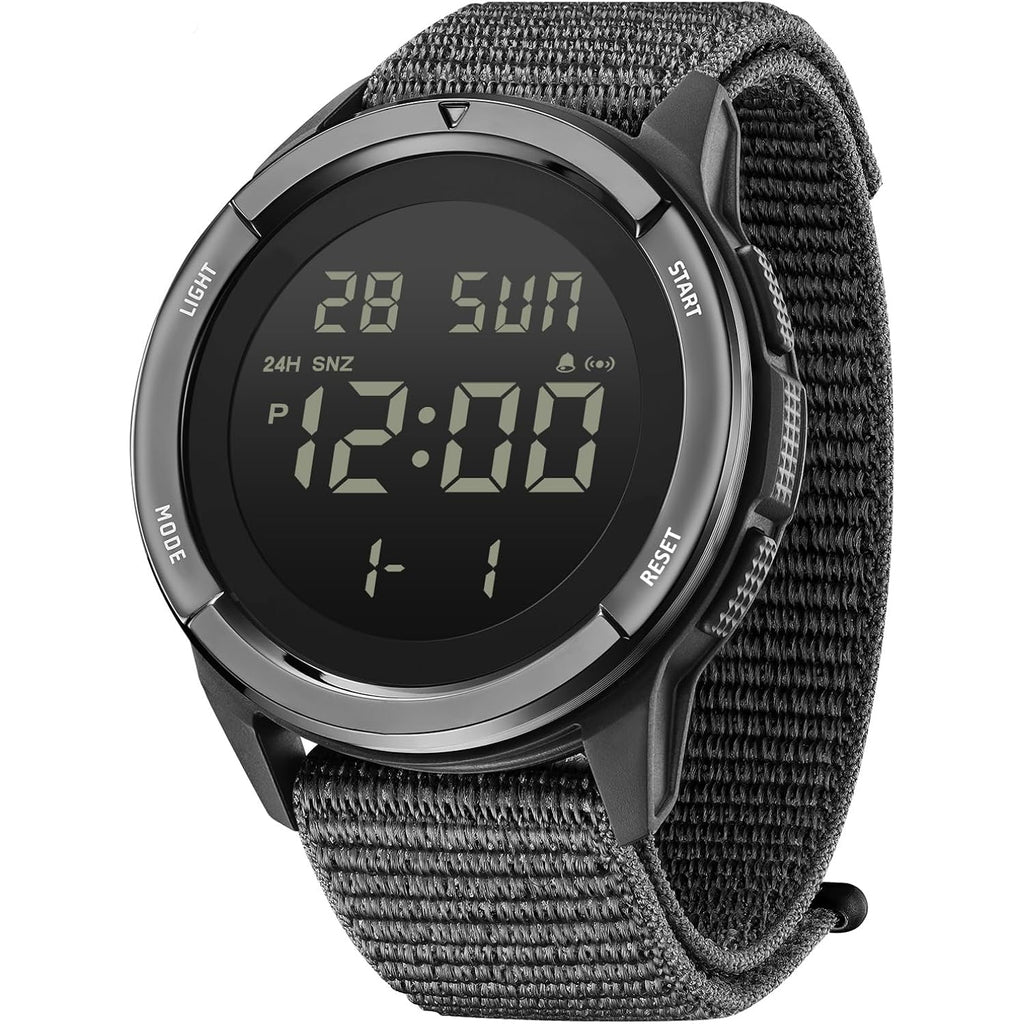 Cakcity Digital Watch Military Watches For Men Black Tactical Sports Waterproof Men'S Women'S Wrist Watch With Led Backlight Nylon Band Stopwatch,Green
