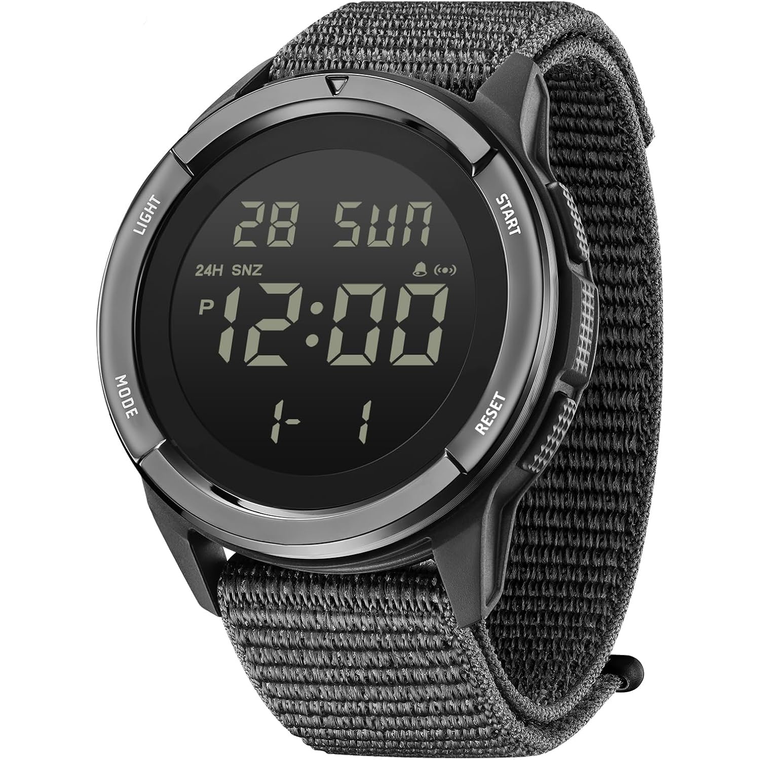 Cakcity Digital Watch Military Watches For Men Black Tactical Sports Waterproof Men'S Women'S Wrist Watch With Led Backlight Nylon Band Stopwatch,Green