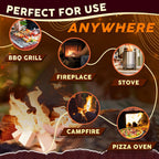 Mini Firewood 4" Kiln Dried Fire Pit Wood For Solo Stove Accessories, Camp Stoves, Tabletop Pits, Bbq Grills & Pizza Ovens 2 Lb Box With Fire Starters & Handling Gloves