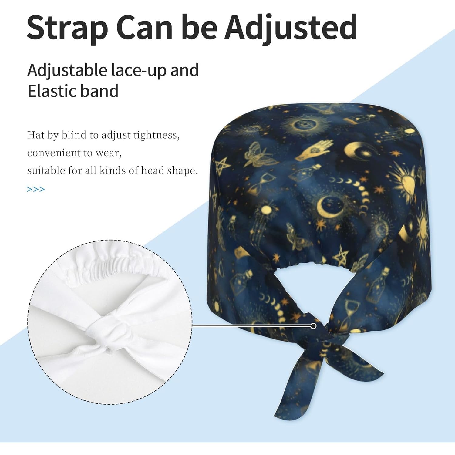 Unisex Adjustable Scrub Caps Elastic Surgical Cap For Men Women Nurse Working Cap With Sweatband