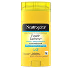 Neutrogena Beach Defense Sunscreen Stick Spf 50 Broad Spectrum Uva Uvb Protection Lightweight Water Resistant Up To 80 Minutes No-Mess Beach-Strength Sun Protection For Whole Family, 1.5 Oz