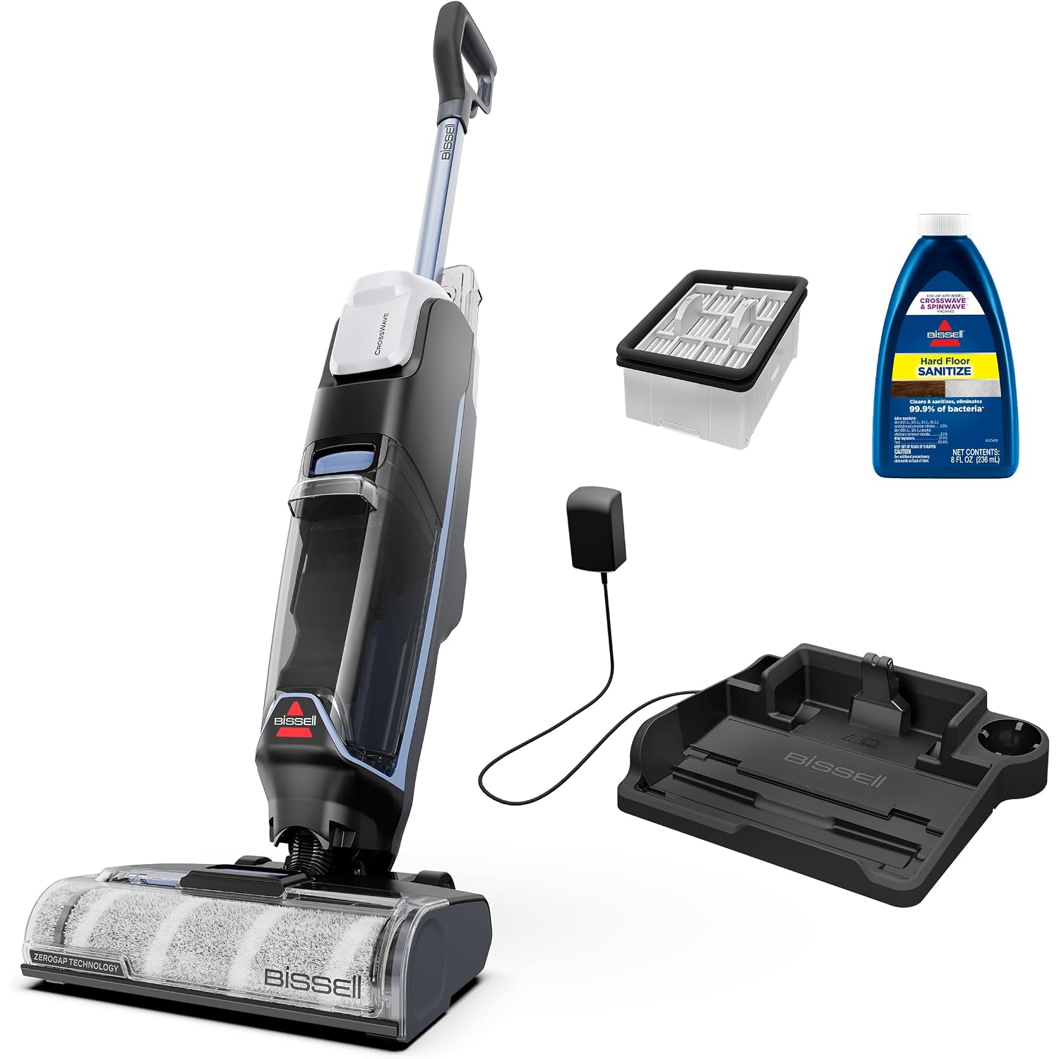 Bissell Crosswave Edge Cordless Wet Dry Vacuum With Edge Cleaning, Tangle-Free Pet Hair Brush Roll, Freshstart Filter, And Storage & Rinse Tray Included, 4329F