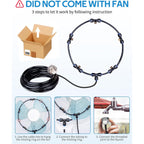 Homenote Misting Fan Kit For Outside Cooling, 16.4Ft Misting Line | 5 Brass Nozzles, 3/4" Brass Adapter, Outdoor Mister System For Patio, Backyard & Poolside Relaxation