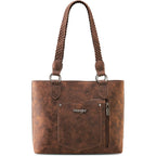 Wrangler Distressed Tote Bag for Women Western Purse Multi Pockets Handbags and Shoulder Bag