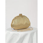 Milumia Women'S Metallic Shell Clutch Purse Cocktail Wedding Guest Evening Handbags With Chain Strap