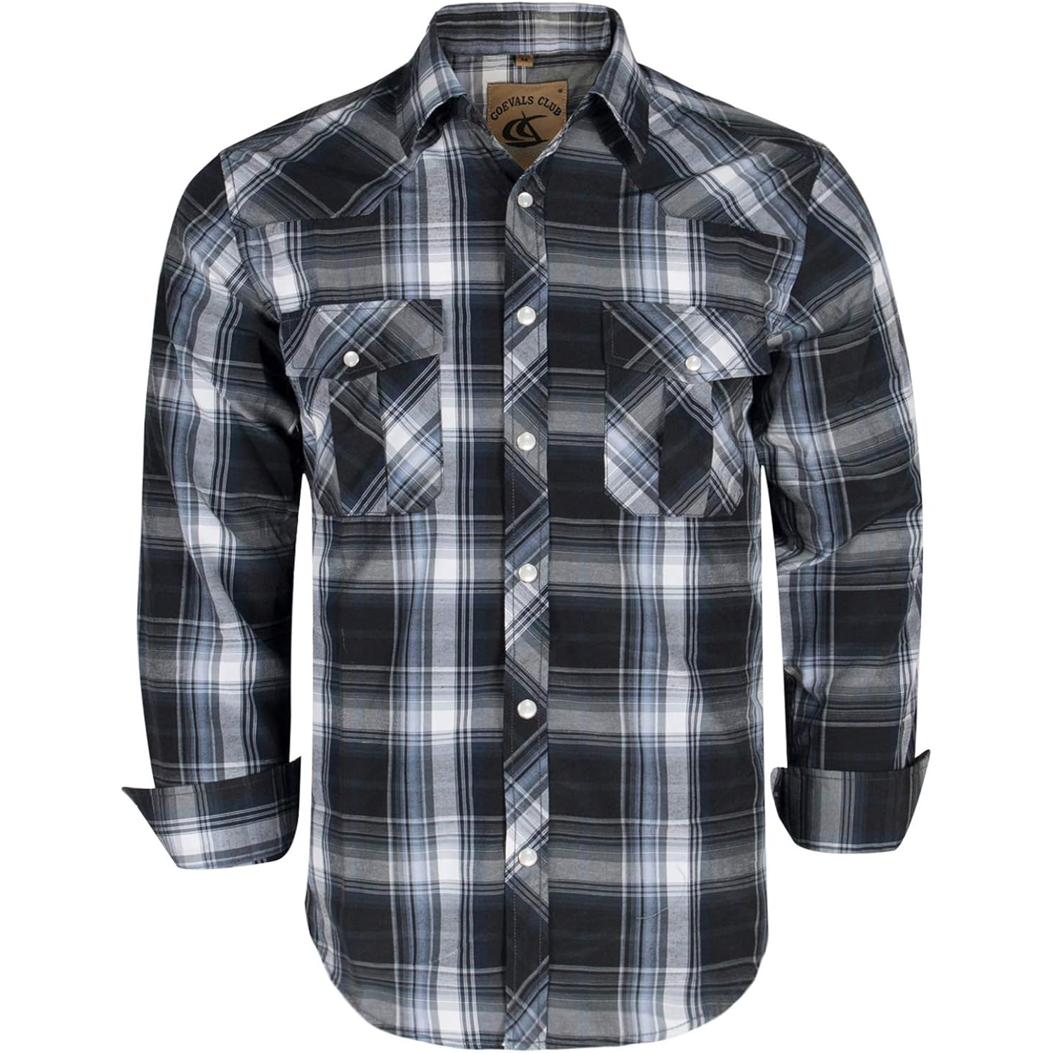 Coevals Club Men'S Western Cowboy Long Sleeve Pearl Snap Casual Work Shirts