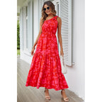Prettygarden Women'S Summer Floral One Shoulder Maxi Dress Knot Ruffle Boho Beach Vacation Wedding Guest Long Sun Dresses