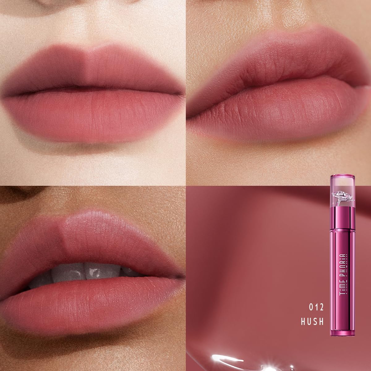 Altera Blurring Tint Lip Stain 012 Hush, Nude Pink Glossy to Soft Matte Finish, Blur Lip Lines, Weightless No-Sticky Airy Velvet Texture, Vibrant Hydrating Long-Lasting Lip Makeup